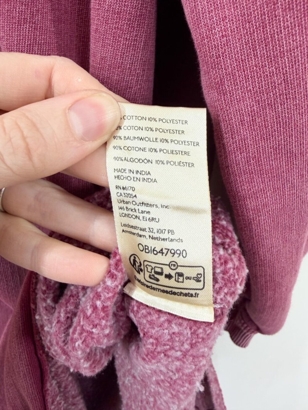 We The Free Shelli Long Tunic Midi Sweatshirt Dress Rhododendron Berry Pink Med - Picture 9 of 9